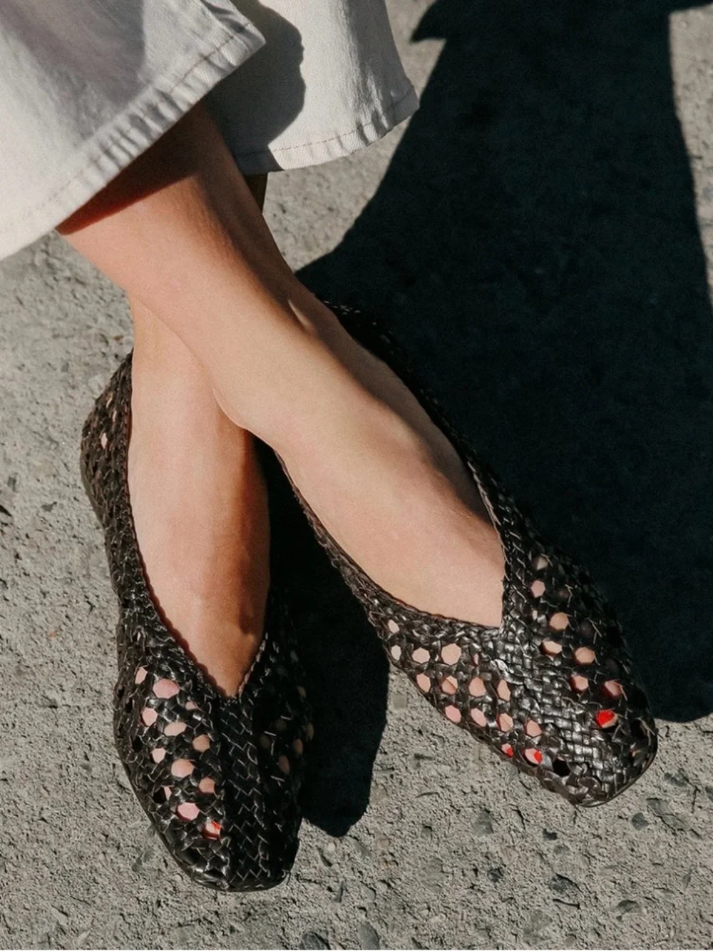 Margaux Woven Paz Brown Leather Flats - Picture 8 of 8